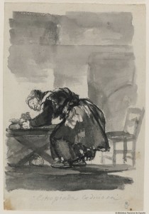 Estropiada codiciosa de Goya