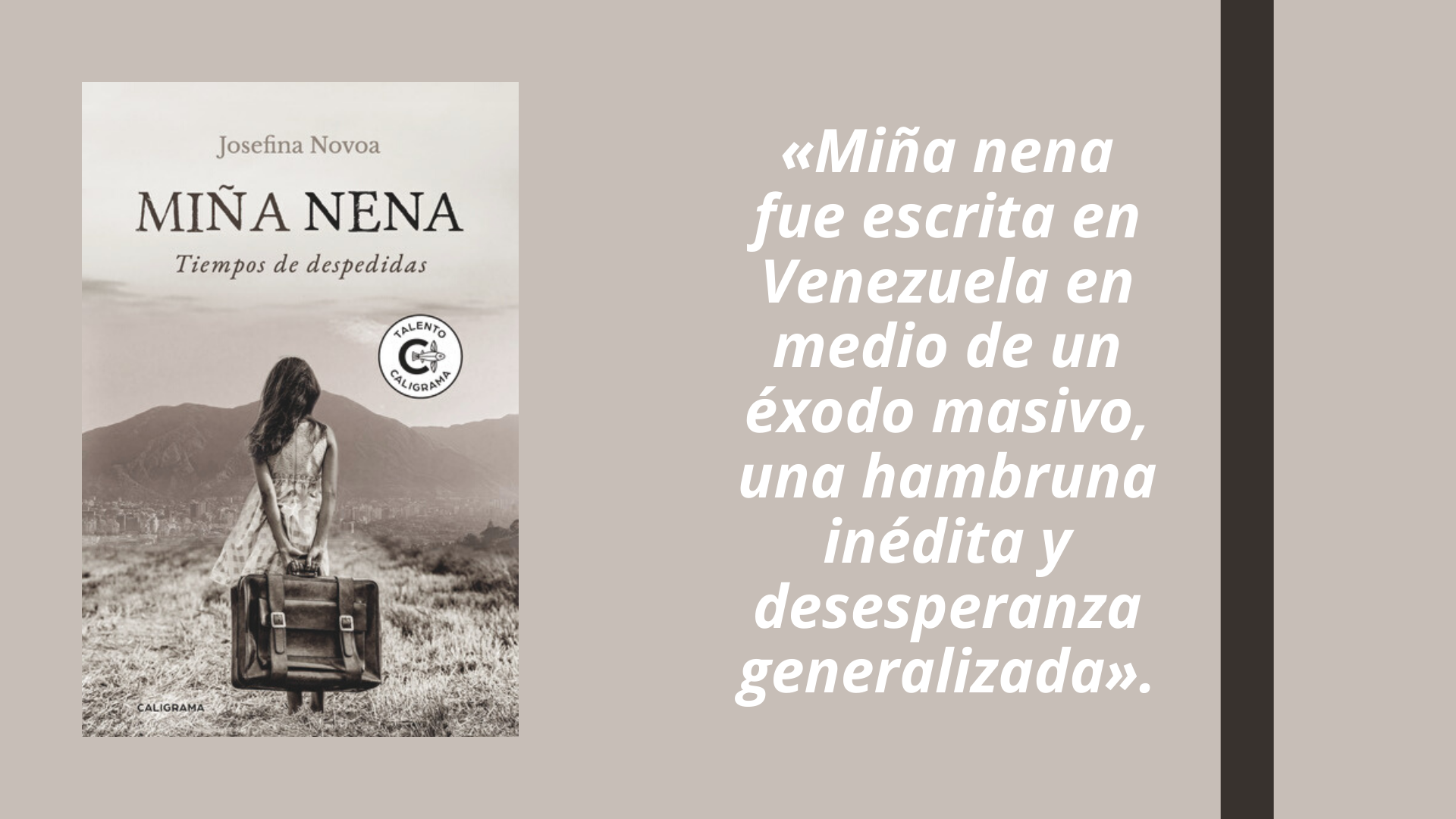 Josefina Novoa: ’Miña nena’ fue escrita en Venezuela en medio de un éxodo masivo, una hambruna inédita y desesperanza generalizada