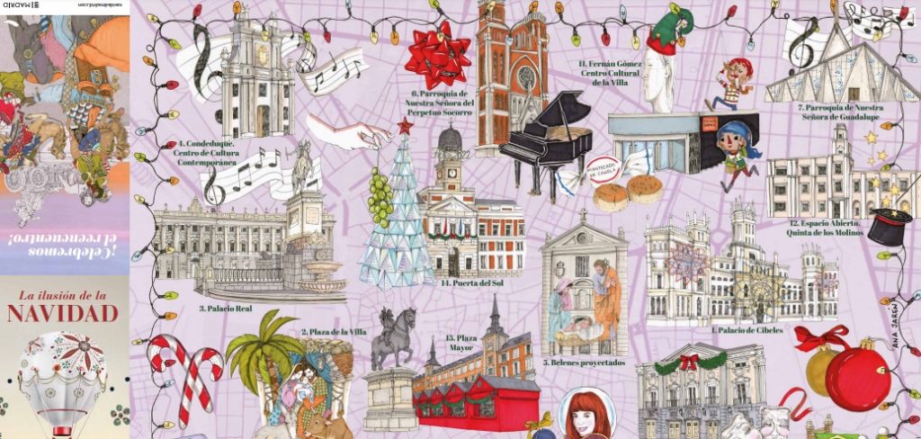 Mapa ilustrada Navidad